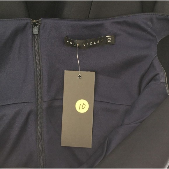 NWT True Violet Black Label Bardot Prom Gown Maxi Dress Pockets 6US/10UK Dk Navy - Picture 4 of 6